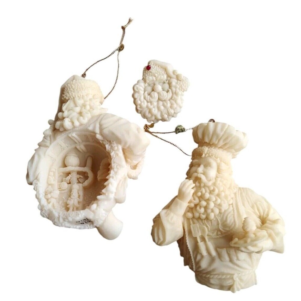 Mark Klaus Santa Ornament Set Baker Checking List Brooch Numbered